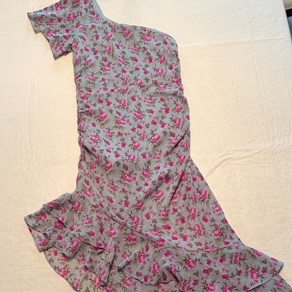 Astr Women's Pink Green One-Shoulder Asymmetrical Dress Size M - Picture 10 of 16